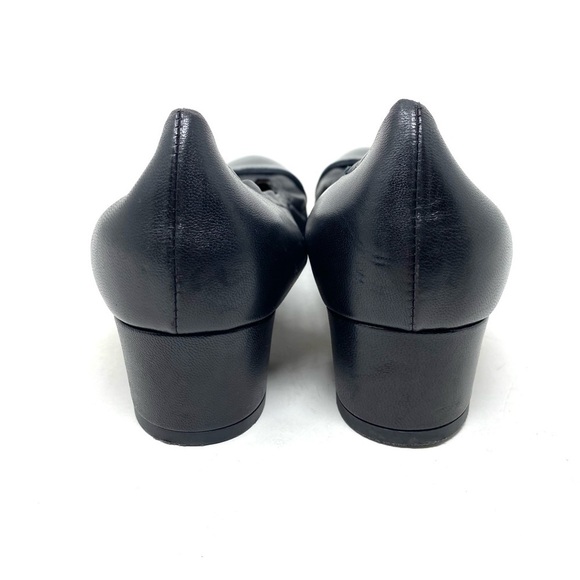 AGL Black Leather Block Heel Shoes - Picture 4 of 6